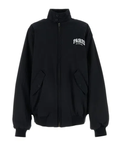 BALENCIAGA BALENCIAGA LOGO EMBROIDERED ZIP-UP JACKET