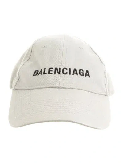 Pre-owned Balenciaga Logo Embroidery Baseball Cap In Gray