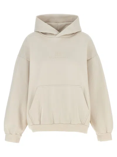 Balenciaga Logo Reflective Hoodie In Gray