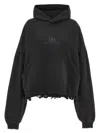 Balenciaga Logo Embroidery Hoodie Sweatshirt In Black