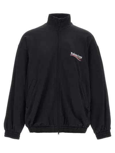 Balenciaga Men's Political Campaign Zip-up Jacket In Black