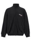 Balenciaga Black Sweatshirt With High Neck And Front And Rear Logo Print In Cotton Blend Man In Black