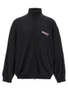 Balenciaga Black Sweatshirt With High Neck And Front And Rear Logo Print In Cotton Blend Man In Black