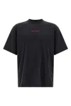 Balenciaga Black Crewneck T-shirt With Logo On The Front And On The Back In Cotton Man In Black