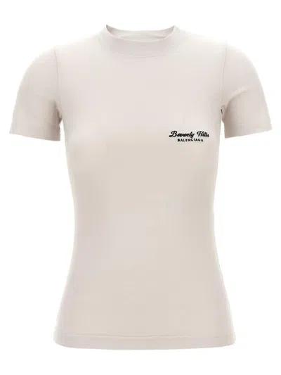 Balenciaga Logo Embroidery T-shirt In Pink