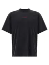 Balenciaga Black Crewneck T-shirt With Logo On The Front And On The Back In Cotton Man In Black