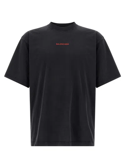 BALENCIAGA LOGO EMBROIDERY T-SHIRT MULTICOLOR