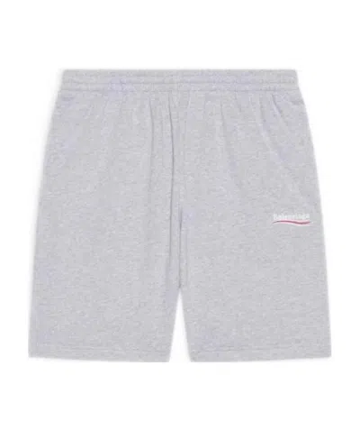 Balenciaga Logo Embroidery Track Shorts In Gray