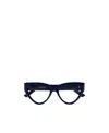 Balenciaga Logo-engraved Cat-eye Glasses In Blue