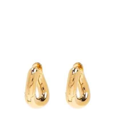 Balenciaga Logo Engraved Earrings In Gold