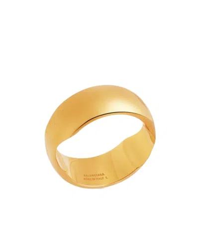 Balenciaga Logo-engraved Polished-finish Ring In Yellow