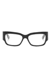 Balenciaga Logo-engraved Square-frame Glasses In 黑色