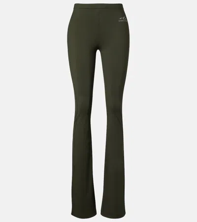 Balenciaga Logo Flared Leggings In Green