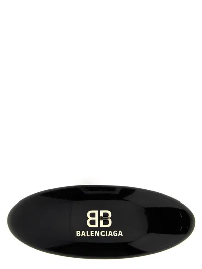 Balenciaga Logo Hair Clip In Black