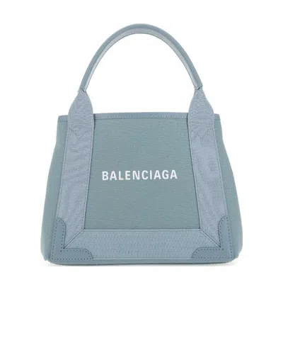 Balenciaga Logo Handbag In Blue