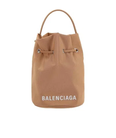 Balenciaga Logo Handbag In Brown