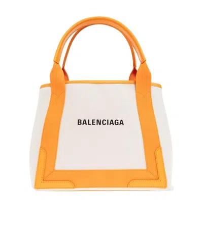 Balenciaga Logo Handbag In White