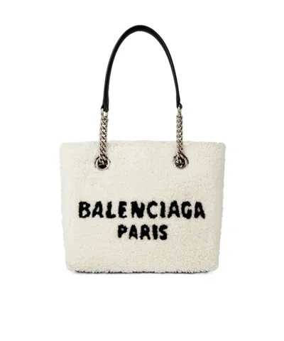 Balenciaga Logo Handbag In White