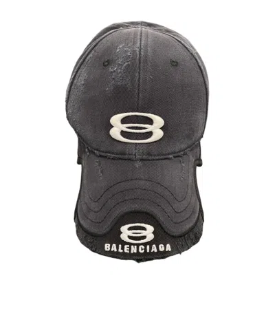 Balenciaga Logo Hat In Black