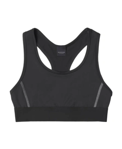 Balenciaga Logo-hem Sporty Bra In Black