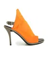 Balenciaga Logo High-heeled Sandals In Orange