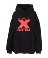 Balenciaga Logo Hooded Sweater In Black