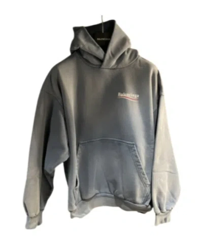 Balenciaga Logo Hooded Sweater In Black