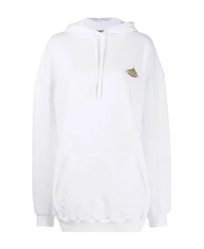 Balenciaga Logo Hooded Sweater In White