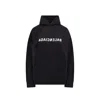 Balenciaga Mirror Logo Oversize Cotton Hoodie In Black