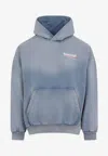 Balenciaga Political Campaign Hooded Sweatshirt In Blue