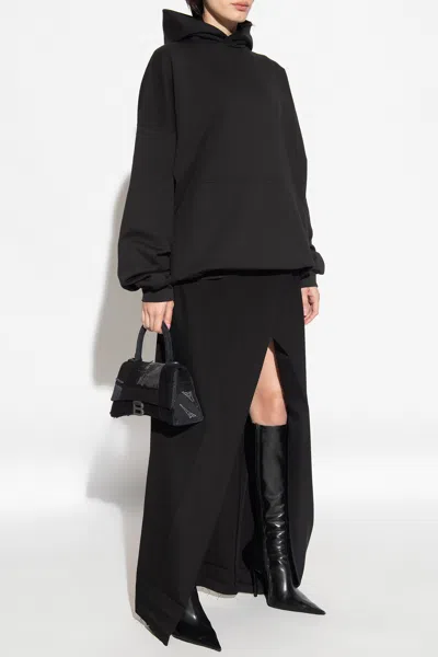 Balenciaga Logo Hoodie In Black