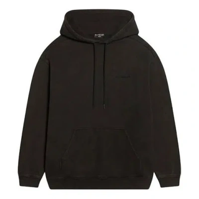 Balenciaga Logo Hoodie Medium Fit 'washed Black'