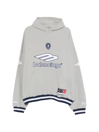 Balenciaga Logo Hoodie In Gray