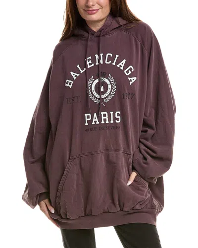 Balenciaga Logo Hoodie In Purple