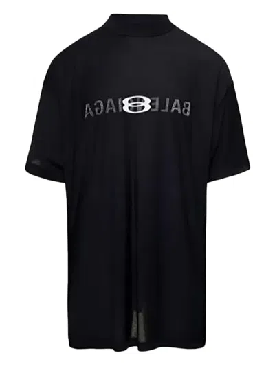 Balenciaga Logo Inside Out T-shirt In Black