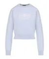 Balenciaga Logo-jacquard Cropped Sweater In Wool Blend In White