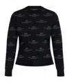 Balenciaga Furry All Over Mock-neck Logo Sweater In Black