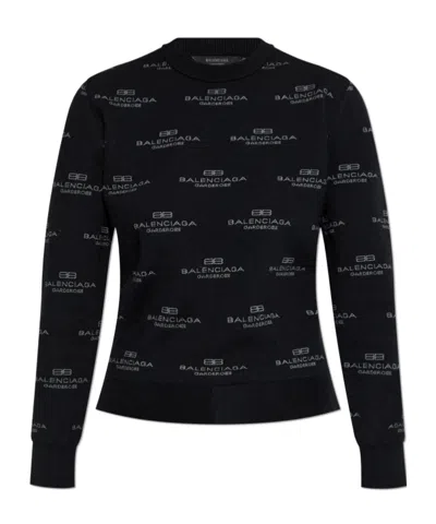 BALENCIAGA BALENCIAGA LOGO INTARSIA KNIT SWEATER