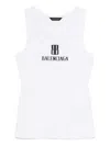 Balenciaga Logo-intarsia Sleeveless Tank Top In White