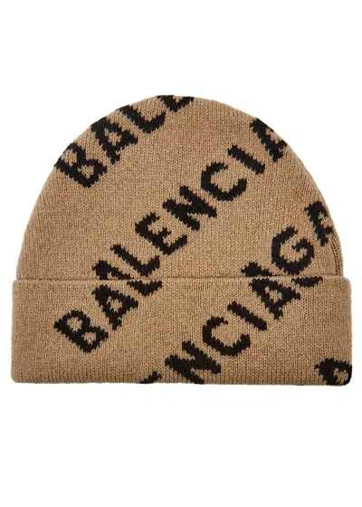 Balenciaga Intersia Knit Logo Beanie