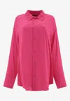 Balenciaga Women Shirt With Jacquard Logo In Pink