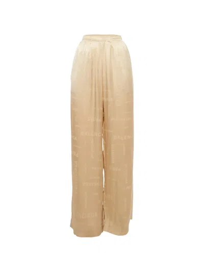 Pre-owned Balenciaga Logo Jacquard Trousers In Neutral