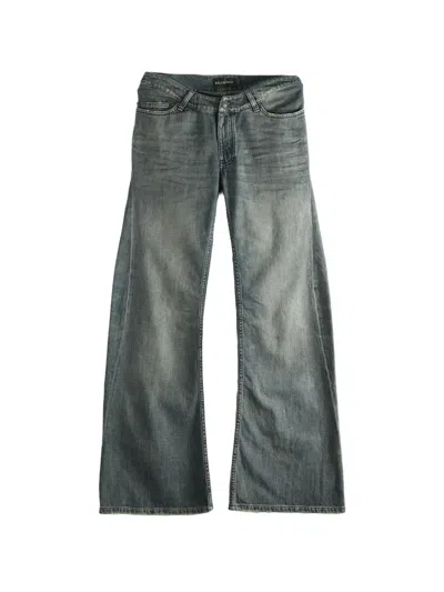 Balenciaga Logo Jeans In Gray