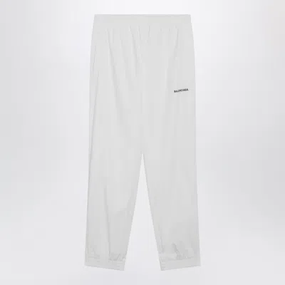 Balenciaga Logo Jogging Pants In White Polyester In Neutral