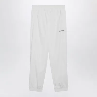 Balenciaga Logo Jogging Pants In White Polyester