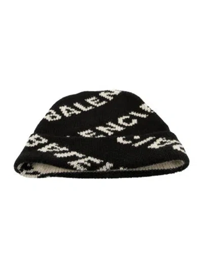 Pre-owned Balenciaga Logo Knit Hat