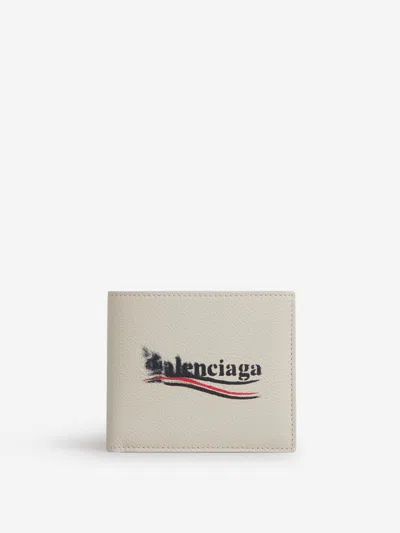 Balenciaga Logo Leather Wallet In Logo Engraved On The Front