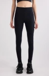 Balenciaga Stretch Leggings In Spandex In 1081 Black/reflective