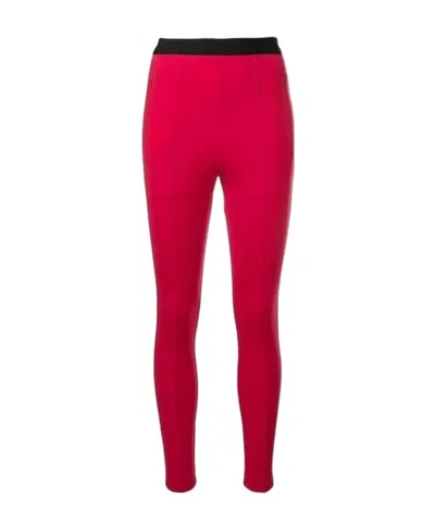 Balenciaga Logo Leggings In Red