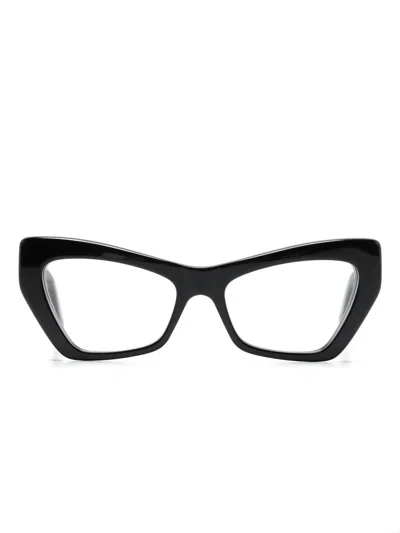 Balenciaga Cat-eye Frame Glasses In 001 Black Black Transpare